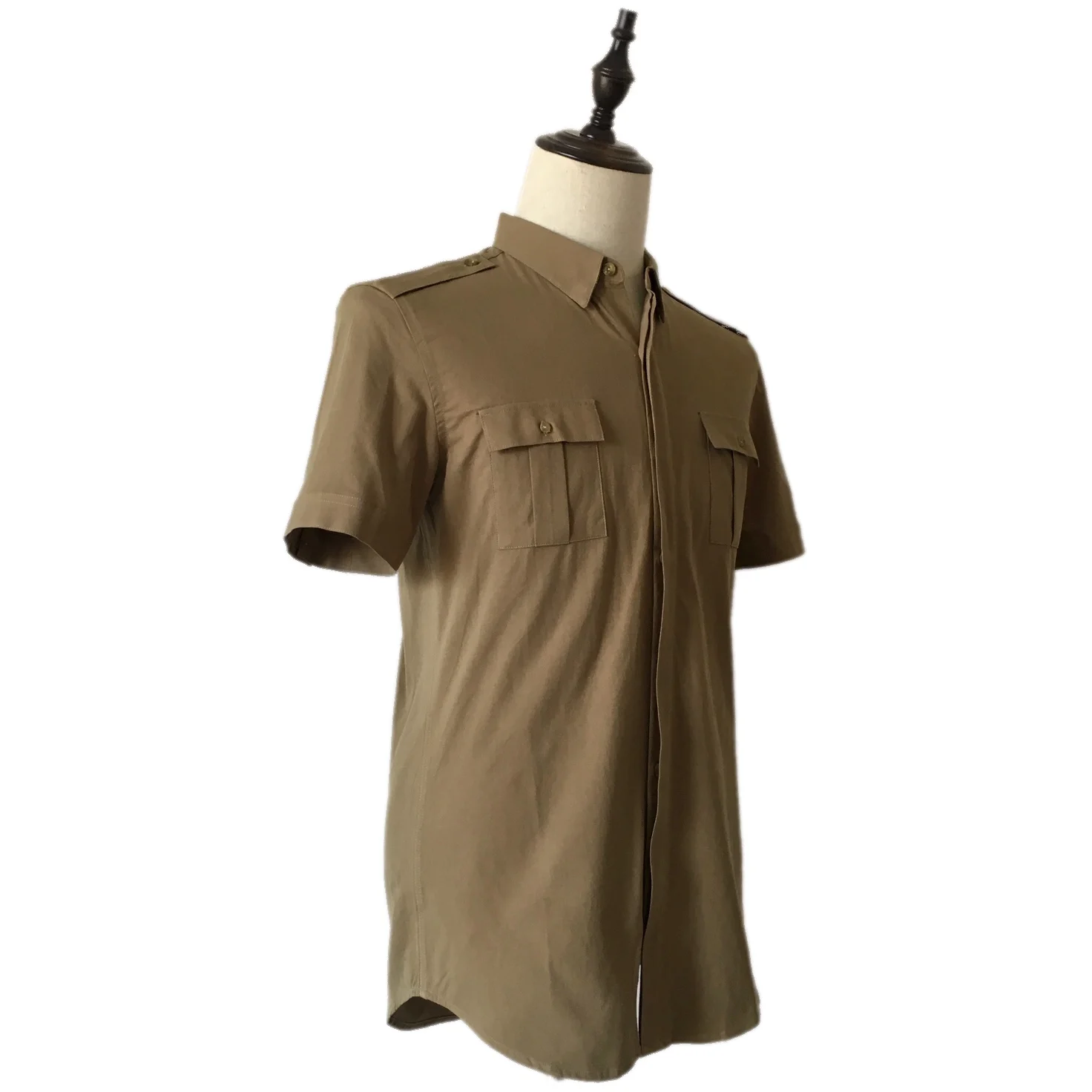 Рубашка карго мужская с эполетами однобортная хлопковая в стиле милитари