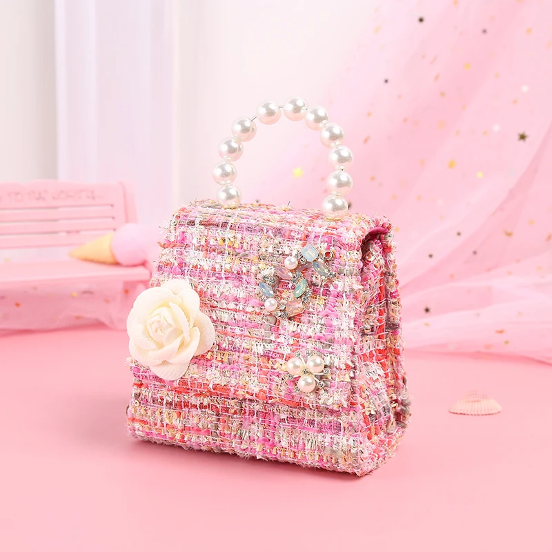 

Korean Style Girls Mini Handbags Tote Cute Kids Princess Pearl Crossbody Bag Kawaii Baby Party Purse Gift