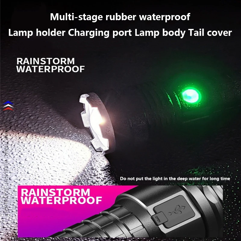 Мощный 4 ядерный светодиодный фонарик XHP70.2 водонепроницаемый фонарь с