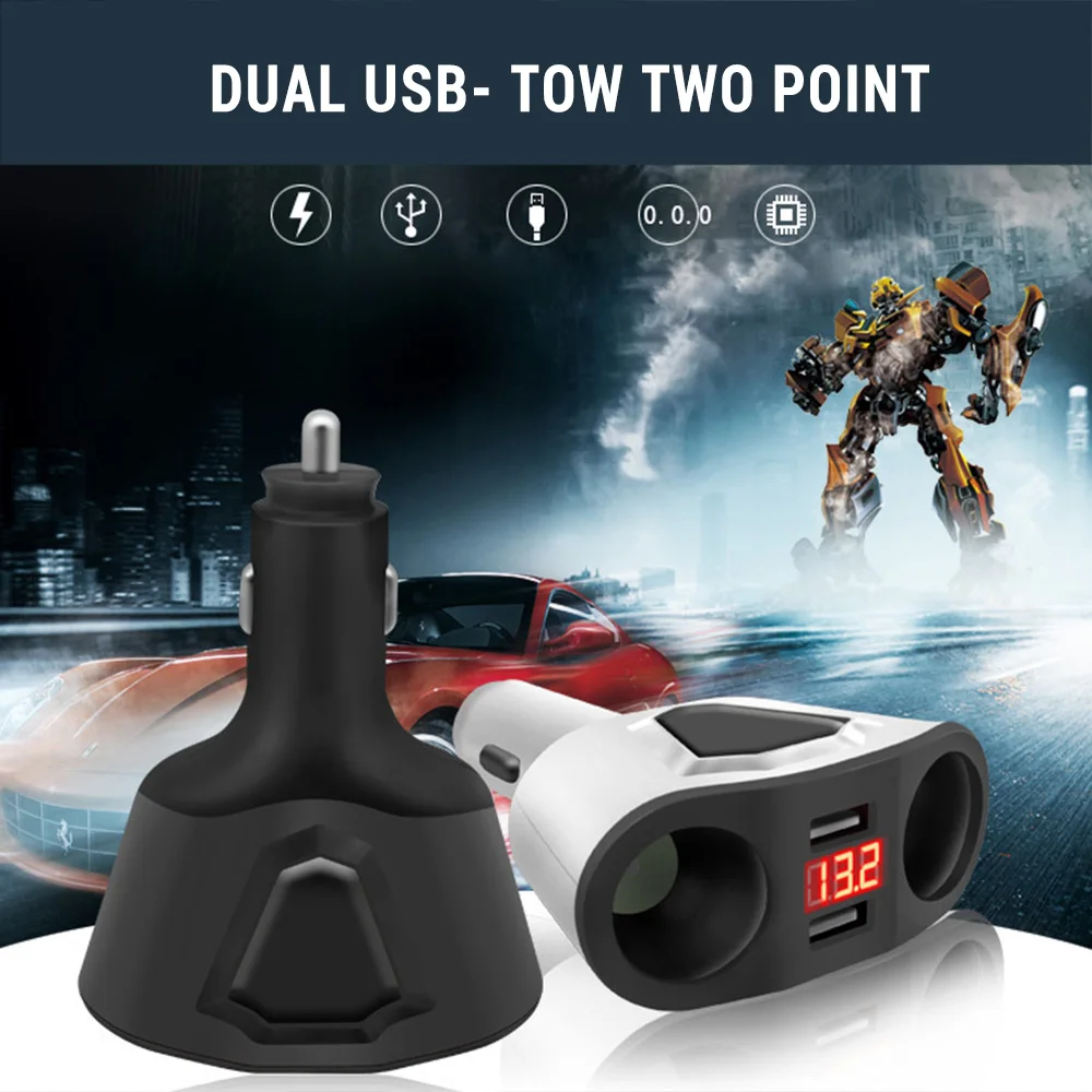 Автомобильное зарядное устройство с двумя USB портами 5 В 3 1 А|Кабели адаптеры и