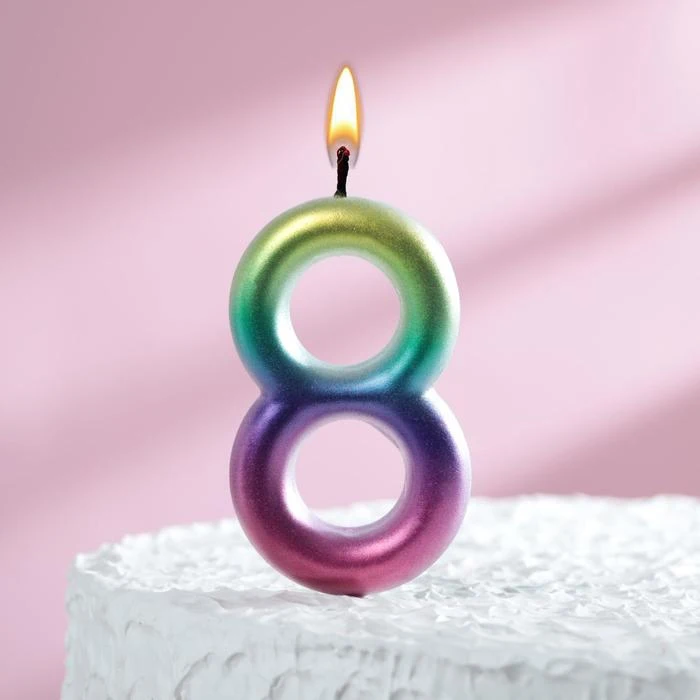 Свеча в торт цифра &quot8&quot &quotАкварель&quot ГИГАНТ 5311075 |