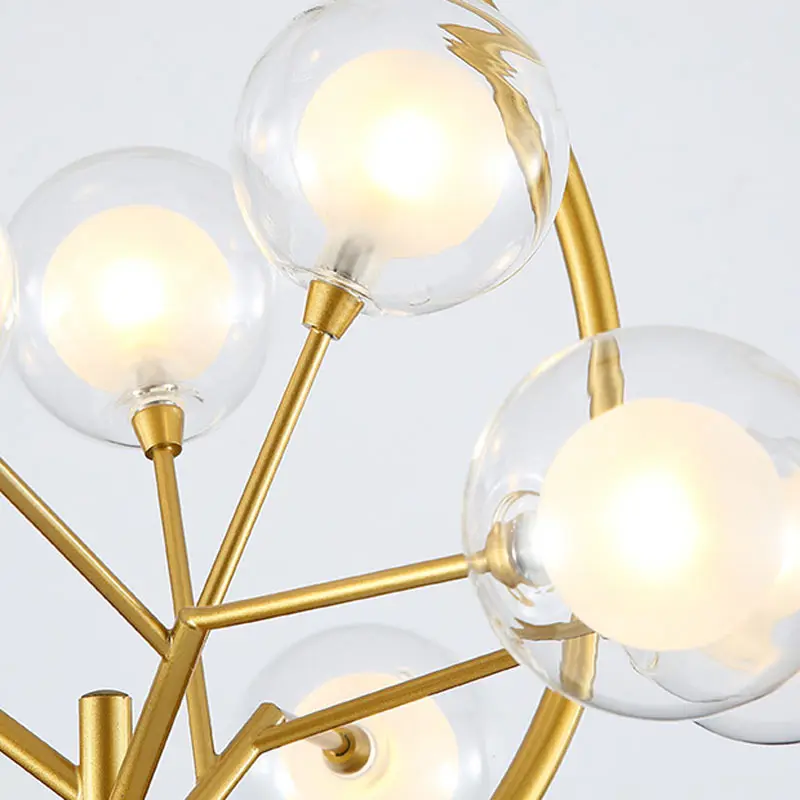 Modern Led Chandelier Glass Design Lamp Living Room Kitchen Dinning Light Fixtures Gold Decor Home Lighting Metal Lustre G4 | Лампы и