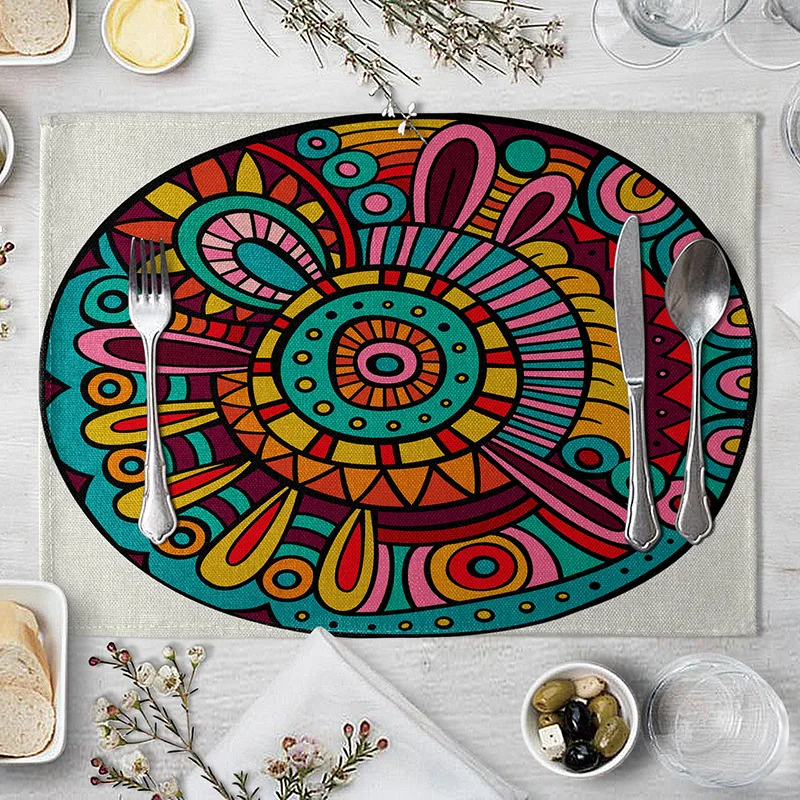 Круглый мандала для Кухня обеденный стол коврик каботажное судно бельевые