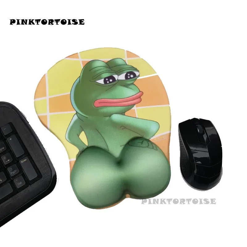 PINKTORTOISE otaku male sad frog Gaming mousepad 3D Chest Silicone Wrist Rest Mouse Pad notebook PC mousepad mat playmat