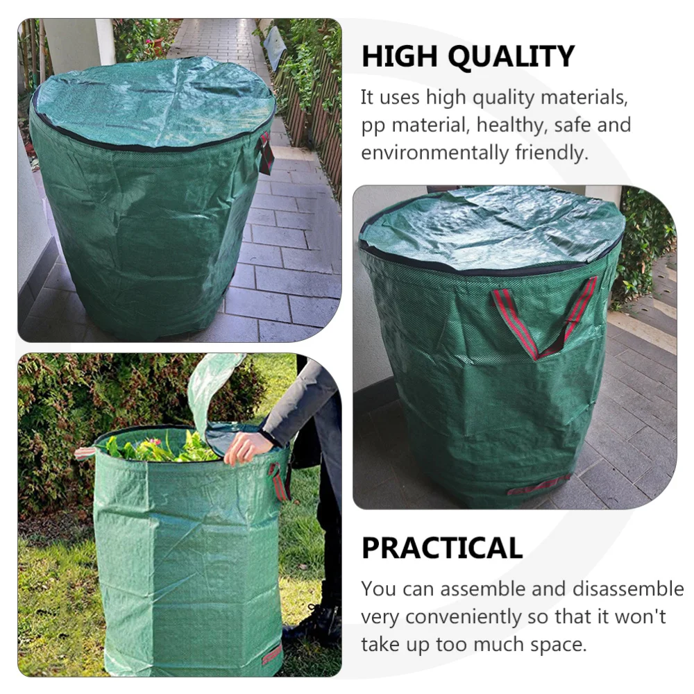 

Garden Leaf Collection Bucket Portable and Light Trash Bags with Cover