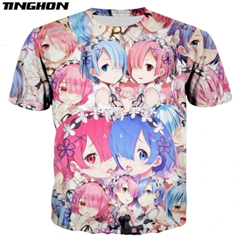 XS 7XL летняя обувь для мужчин и женщин Обувь косплея футболка в стиле Re: Zero Fullprint 3D