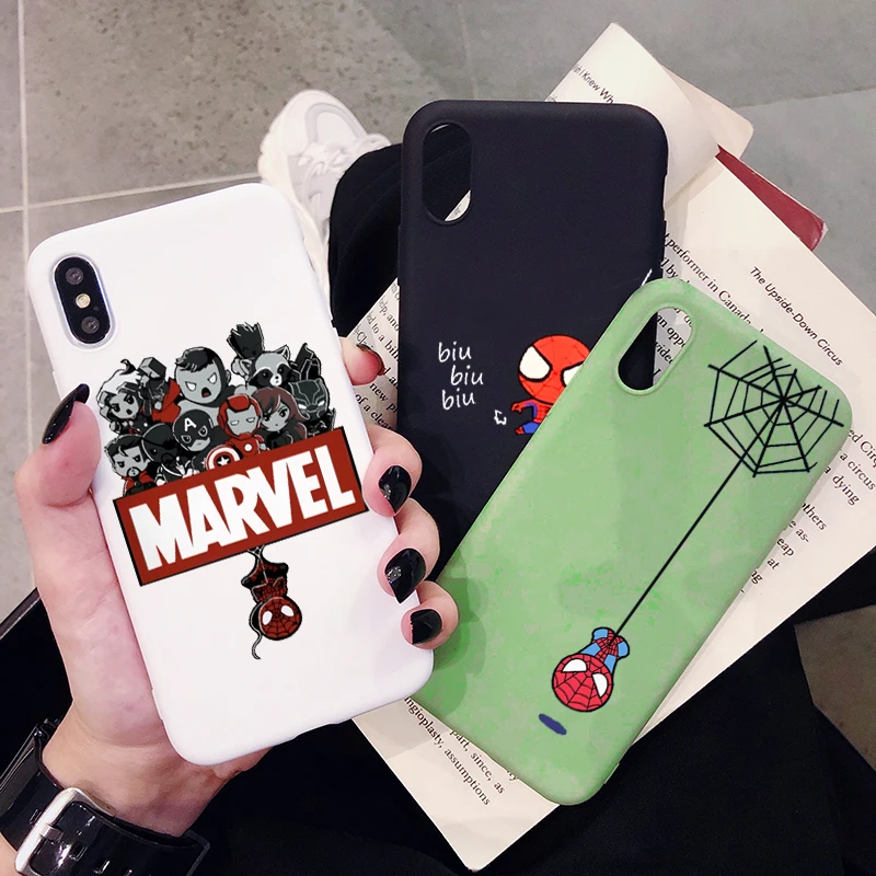 Чехол для телефона с человеком пауком Marvel samsung Galaxy Note 10 9 8 Plus матовый Силиконовый