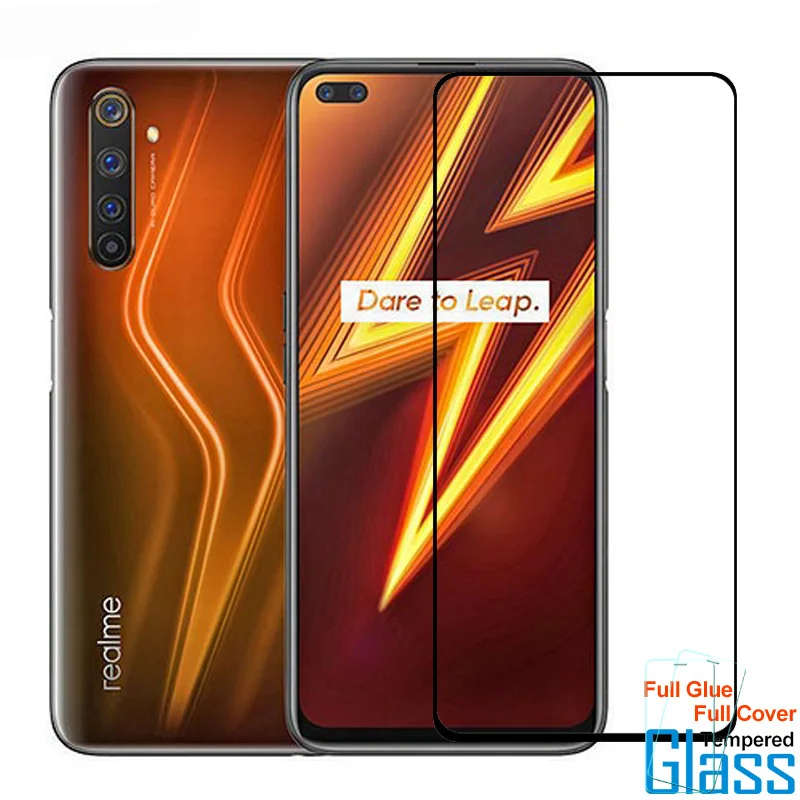 

1PCS Full Glue Screen Protector for Realme 6 Pro Tempered Glass Full Cover Glass for OPPO Realme 6 Pro 9H 2.5D Premium Film 6.6"