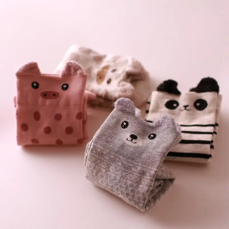 

2 Pairs/Lot Kawaii Cartton Ear Cotton Women Sock Korean Style Funny Animals Spring Autumn Ankle Socks TJ3027