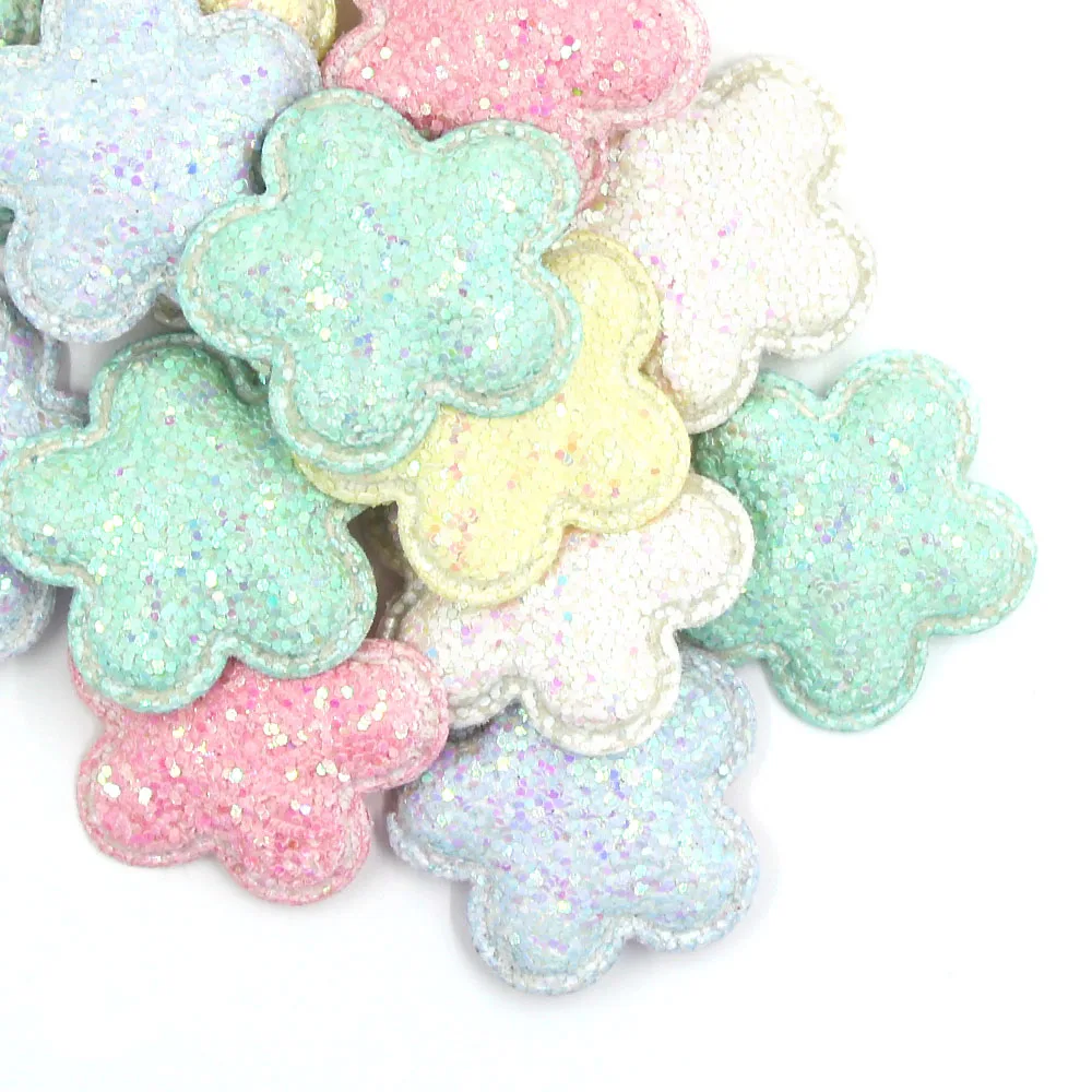 10 шт. красочные блестящие нашивки в форме сердца/звезды/цветка кавайная Мягкая