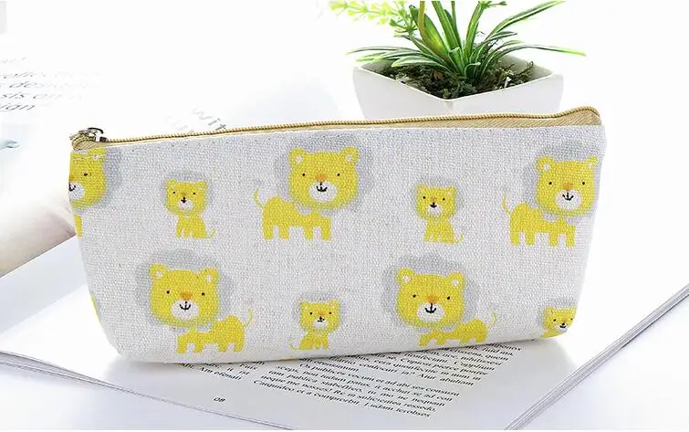 Lion Креативные канцелярские товары, студенческий школьный поставщик, чехол-карандаш, Минималистичная Холщовая Сумка для карандашей, многофункциональная сумка для хранения, сумочка - Цвет: Lion