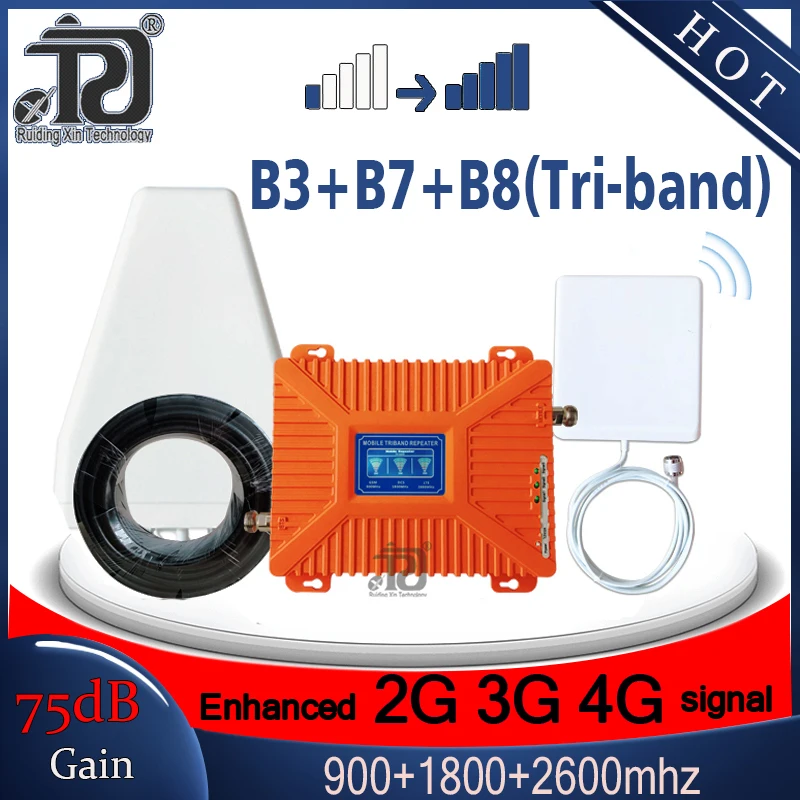 Россия 2G 3G 4G трехполосный Усилитель GSM 900 МГц + DCS/LTE 1800(B3)+ FDD LTE 2600(B7) повторитель