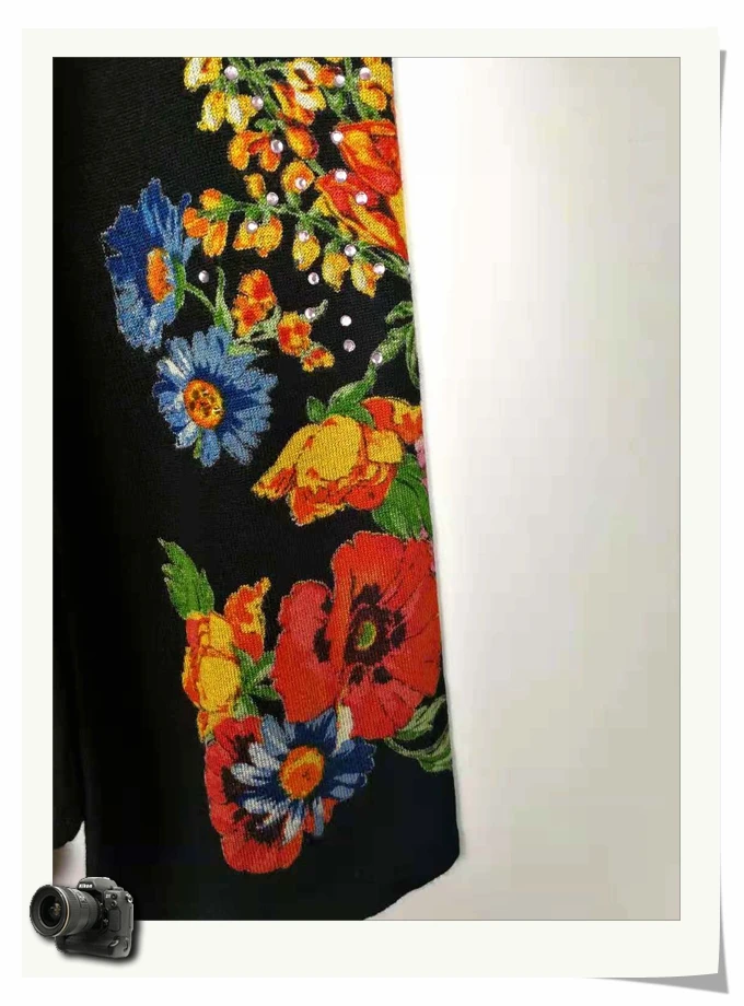 Spain Desigual autumn/winter 2018 new v-neck slimming print knit xs-xxl | Женская одежда