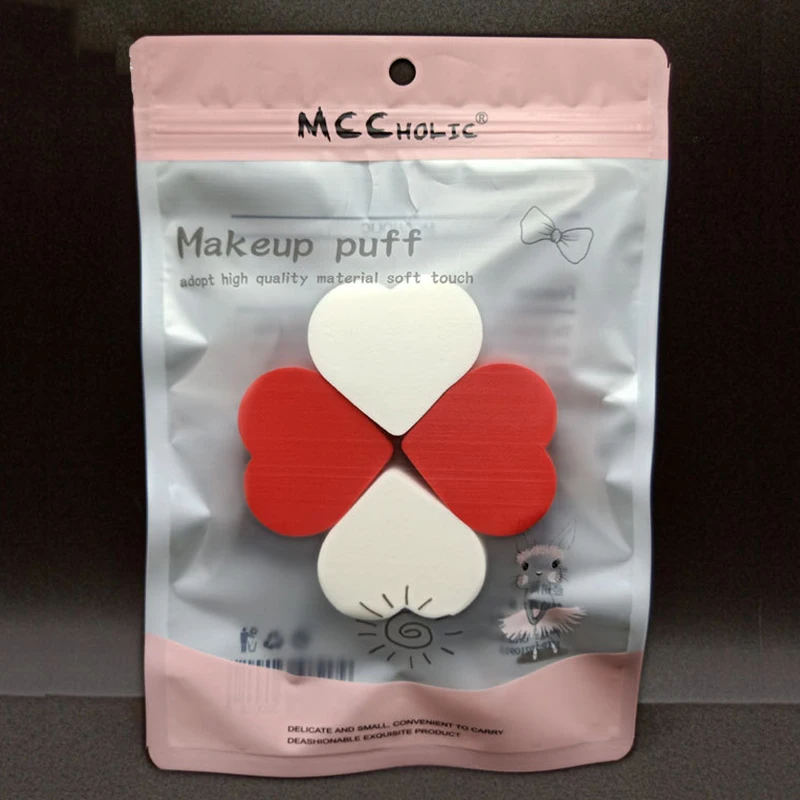 4 шт./компл. Косметическая Мягкая волшебная губка в форме сердца для чистки лица