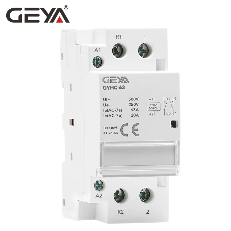 Контактор переменного тока GEYA Din Rail 2P 40A 63A 2NO 2NC 1NO1NC Ho используется или для зарядки