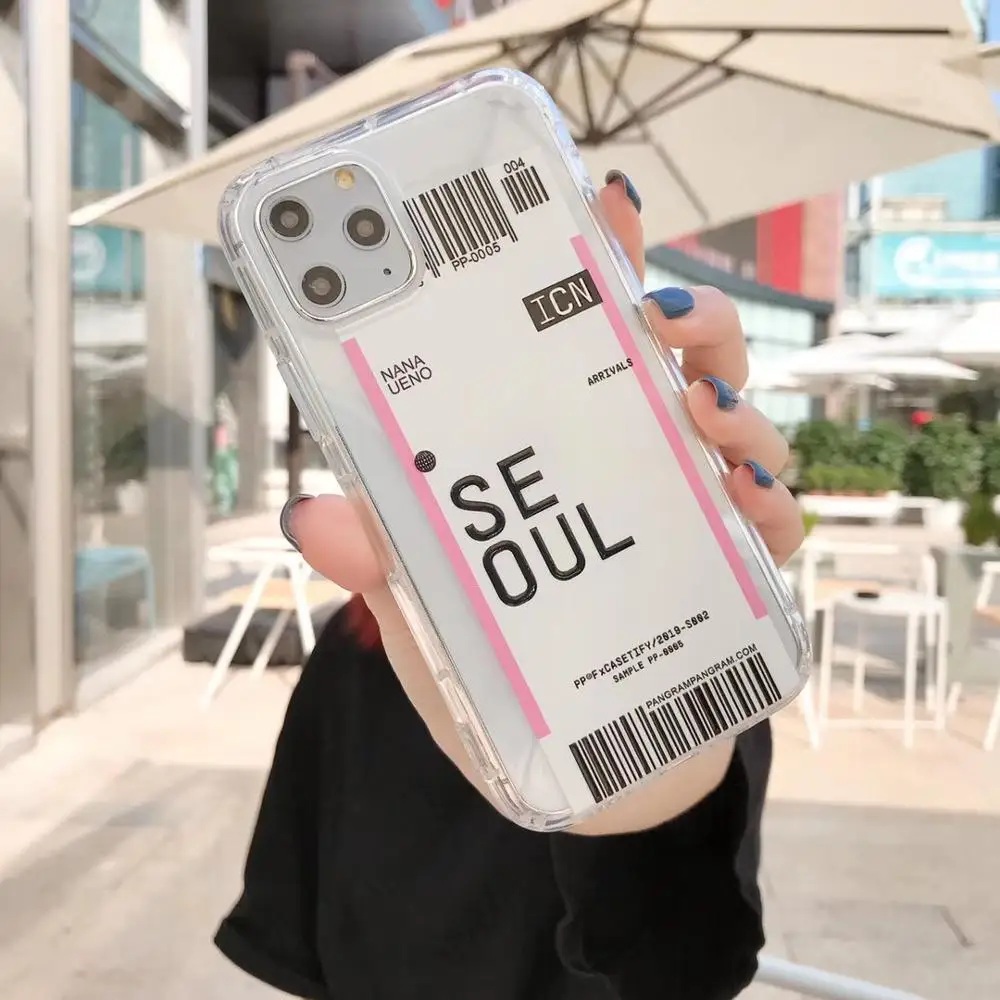 Для iPhone 11 Pro Max прозрачный противоударный чехол для авиа-билета пластиковый 7 8 Plus X