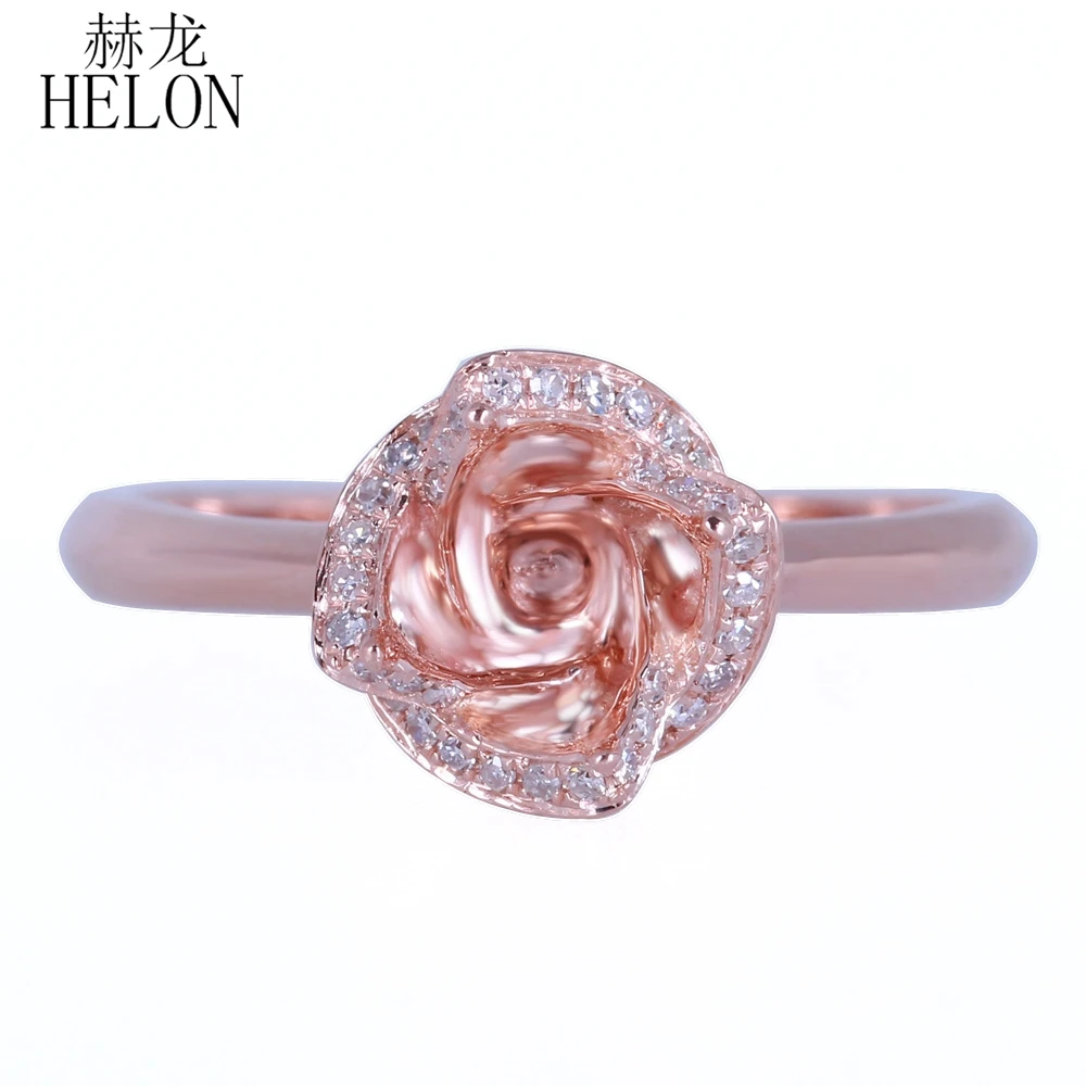 HELON Круглый 6 мм Твердое 14 к розовое золото AU585 проложить 0.2ct натуральные