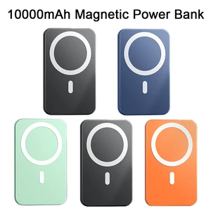 portable 10000mah magnetic wireless powerbank for portable charger external auxiliary battery for iphone12 13 promax power bank free global shipping