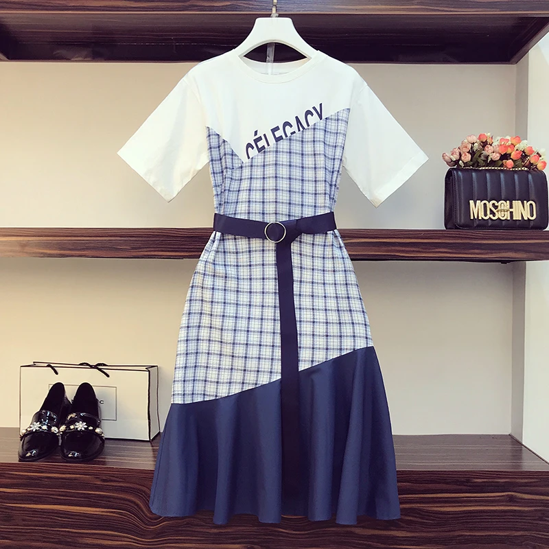 Женское летнее платье-миди с коротким рукавом трапециевидного силуэта | Женская