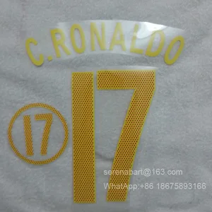 pu material 2004 portugal 17 ronaldo nameset rui costa customize any name number printing soccer patch badge free global shipping