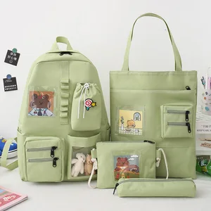 4 pcs sets schoolbags for teenage girl women backpack nylon laptop school bags for teenager girls women shoulder bag free global shipping