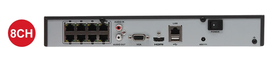 Hikvision 4K 8CH POE NVR DS-7608NI-K1/8 P 8 канальный разъем и воспроизведение видеорекордер наблюдения Встроенный 8 POE порта HDMI 4K выходы