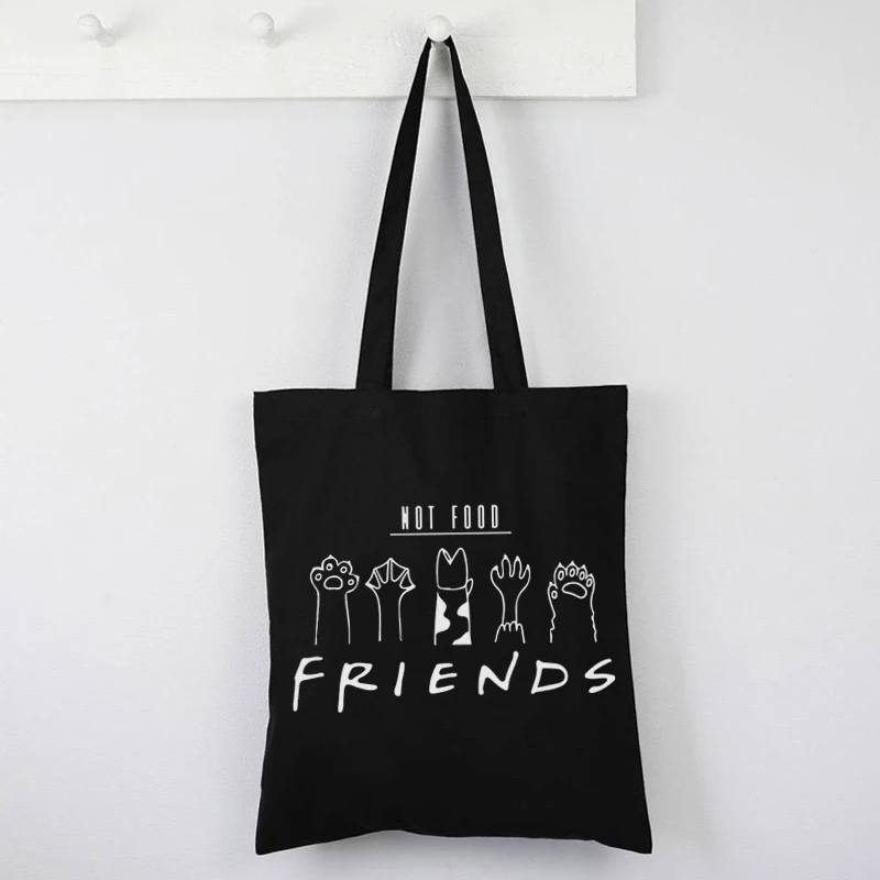

Вегетарианская Холщовая Сумка-тоут с надписью «Not Food Friends»