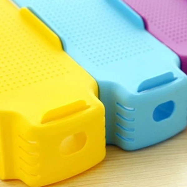 HOT Simple Shoes Rack Solid Color Plastic Double Adjustable Layer Stereo Receive Storage Hanger Saves Pace NDS | Дом и сад