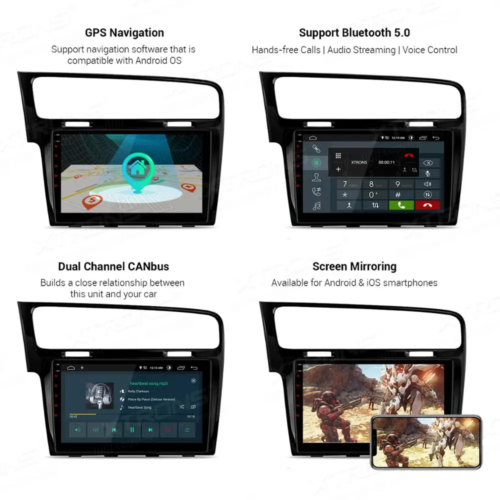 Автомобильный радиоприемник XTRONS 10 1 дюйма Android DSP для VW Volkswagen Golf 7 с левым приводом