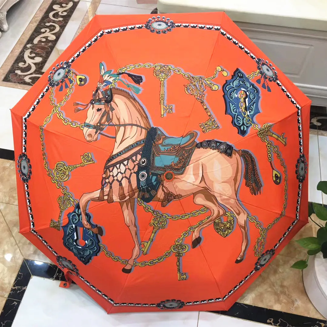Модный трендовый Зонт с рисунком кареты изысканный взрывозащищенный
