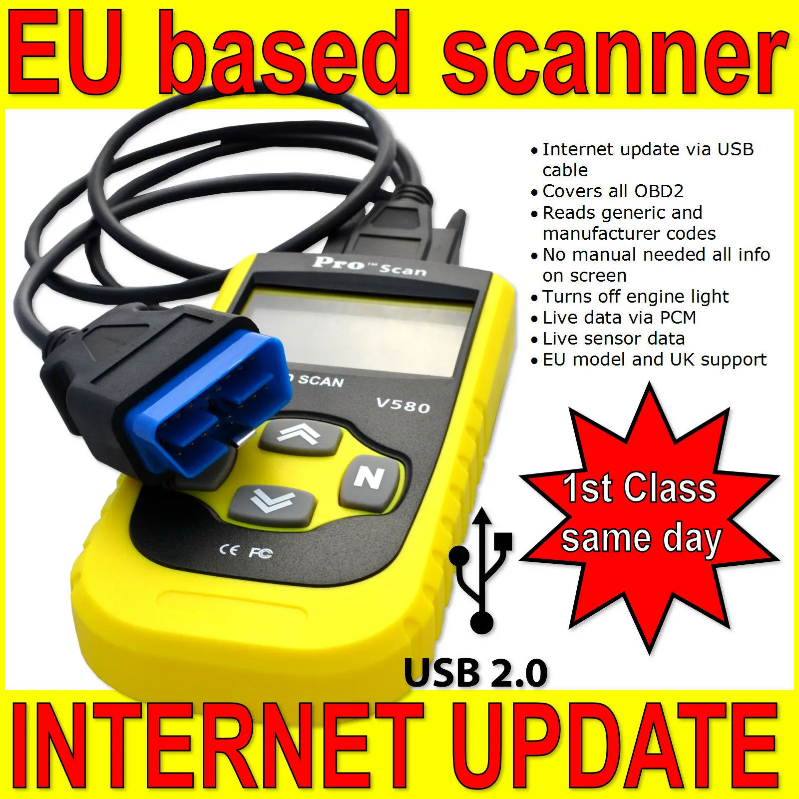 

Автомобильный сканер OBD2 EOBD CAN считыватель кода неисправности диагностический сканер V цифровой