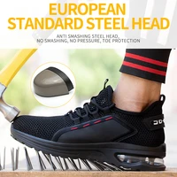 mens safety shoes anti smashing anti piercing safety shoes work shoes breathable lightweight steel toe cap protective shoes