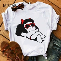 kawaii mafalda printed cute cartoon t shirt women casual white tops t shirt short sleeve graphic tees women clothes