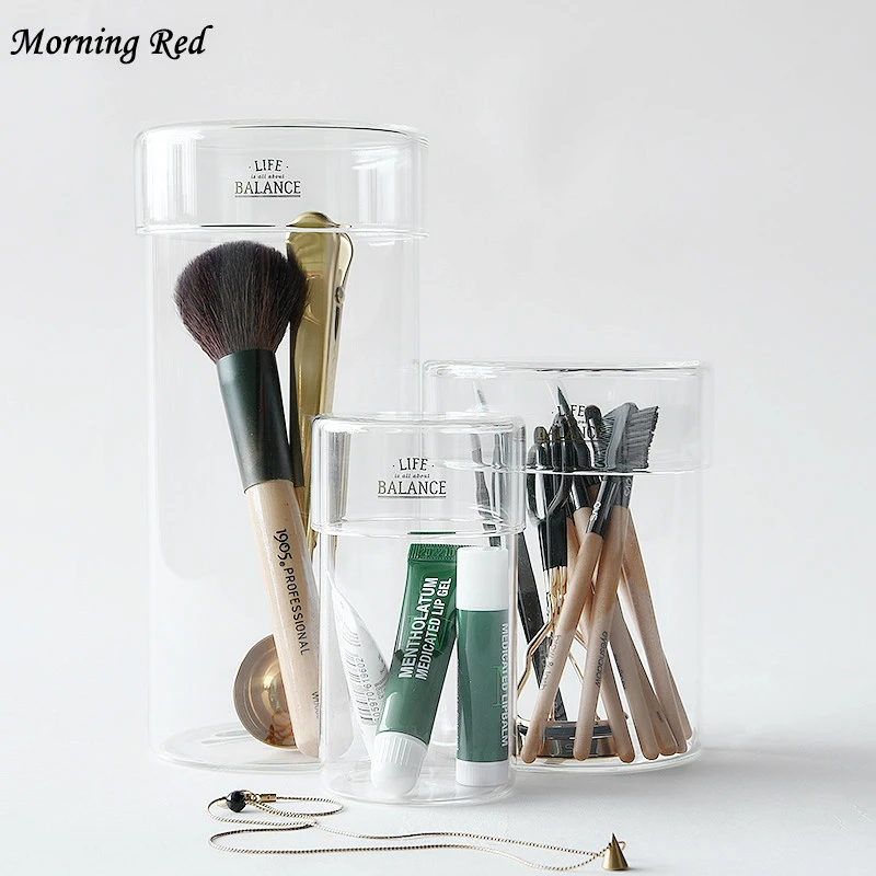 

Стеклянная канистра Косметика ватные тампоны банка для хранения настольный макияж кисти ведро ювелирных изделий разное отделочный бак с к...