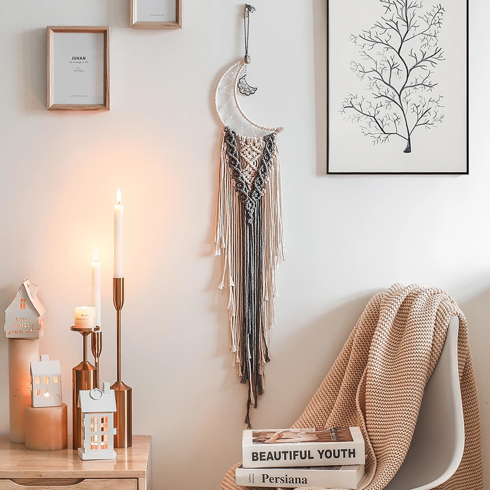 

Moon Star Dream Catcher Wall Hanging Tapestry Handmade Dreamcatcher Wall Moon Tapestry Decorations