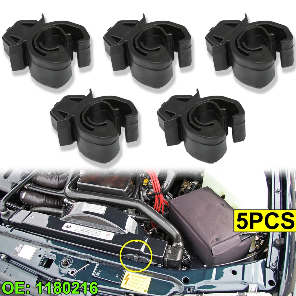 

5x Hood Bonnet Rod Support Prop Clip Stay Clamp Holder 1180216 For Opel Vauxhall Vectra Zafira Omega Meriva Tigra Retainer Black
