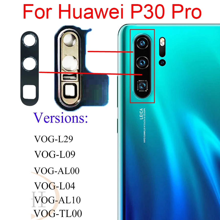 

New For Huawei P30 Pro Back Rear Camera Glass Lens With Frame Holder For Huawei P30 Rear Camera With Frame With Lens