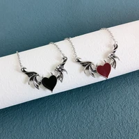lost lady creative heart necklace popularfashion temperament lady flying heart necklace light luxury alloy sweater chain jewelry
