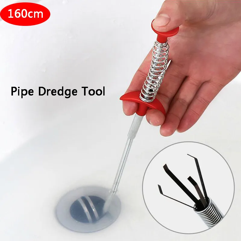 

Metal Wire Drain Cleaner Sticks Clog Remover Cleaning Tools 62.99 Inch Spring Pipe Dredging Tools Household for Kitchen Sink
