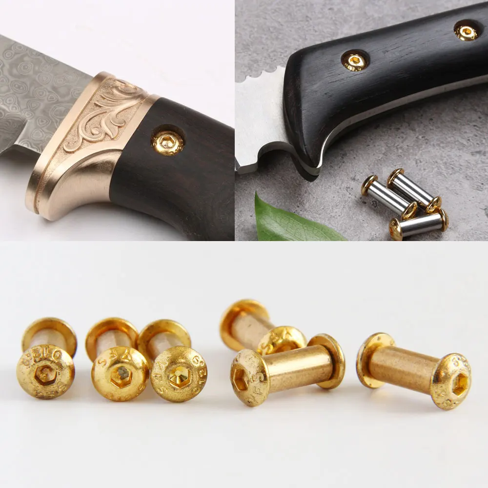 Латунный Крепеж сделай сам 10 шт./лот Ручка ножа винты заклепка YFS с шестигранной