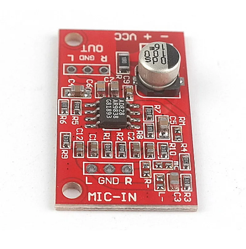 AD828 стерео Динамический микрофон фотосессия DC 3 7 V-15V 12V