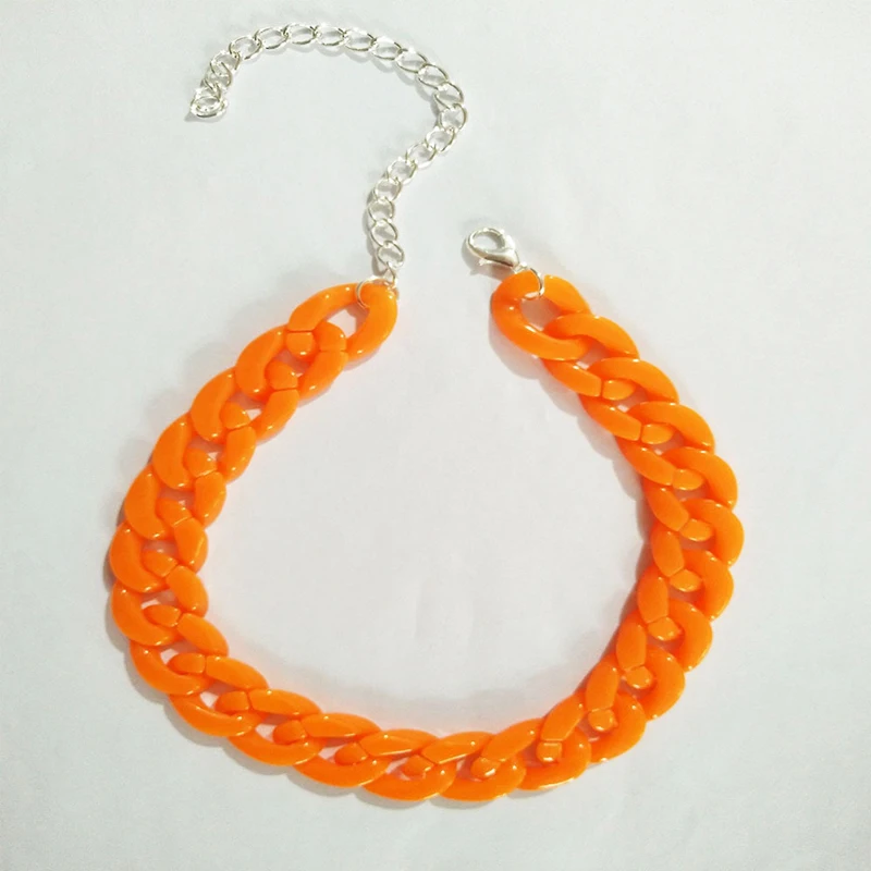 

Fashion Acrylic Thick Necklace For Women Men Bohemian Plastic Long Choker Collar Pendant Necklace Statement Jewelry Gifts