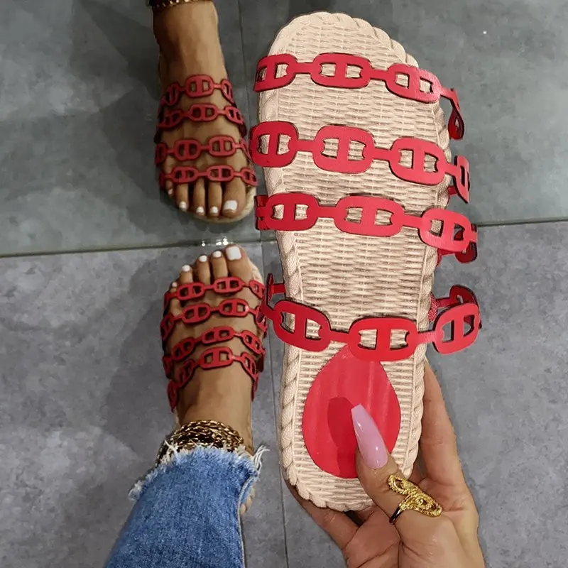 

Summer Casual Women's Slippers Personalized Vamp Design Solid Color Simple and Fashionable Open-toed Classic Women's Slippers