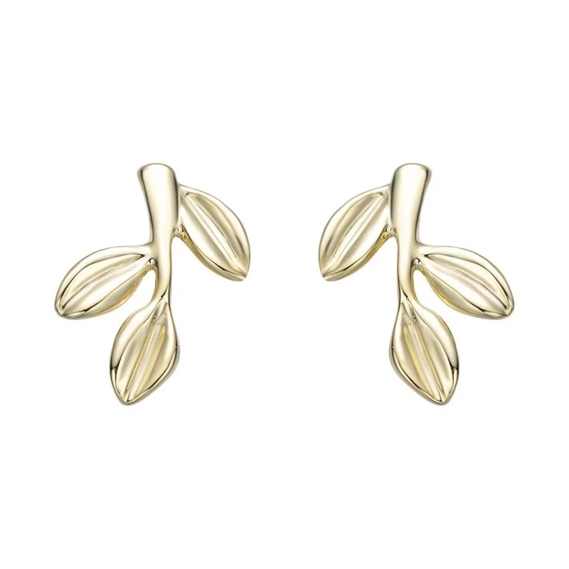 

BOAKO New Fashion S925 Sterling Silver Earrings Simple Leaf Earrings For Women Charm Earring GiftB4