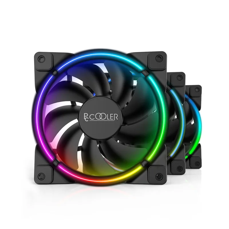 Pccooler 120mm Double HALO 3PIN RGB 4PIN PWM Quiet Fan For Computer Case Cooling CPU cooler Water cooling Replace | Компьютеры и офис
