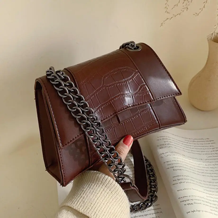 Элегантная женская сумка через плечо с узором крокодиловая кожа новинка 2019