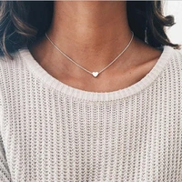 simple exquisite and versatile ornament alloy heart simple clavicle necklace for women birthday gift 2021 fashion jewelry m3051