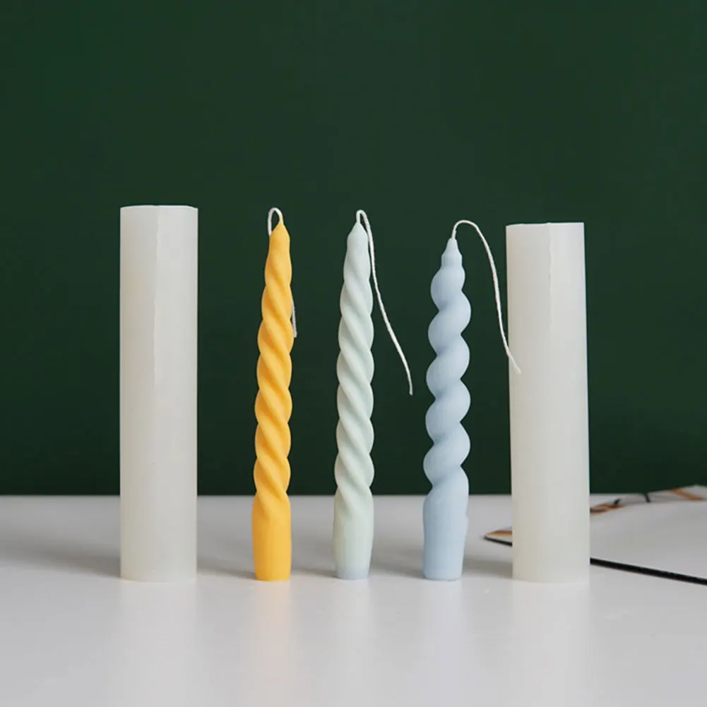 

Candle Mould Wax Soap 3D Silicone Mold Pillar Twisted Shape DIY Craft Candle Making Tool Homemade Candle Making Mold Supplie