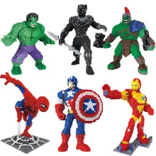 Marvel The Avengers Super Heroes Building Blocks Diamond Black Panther Action Figures Thor Iron Man Mini Block Toys For Kids