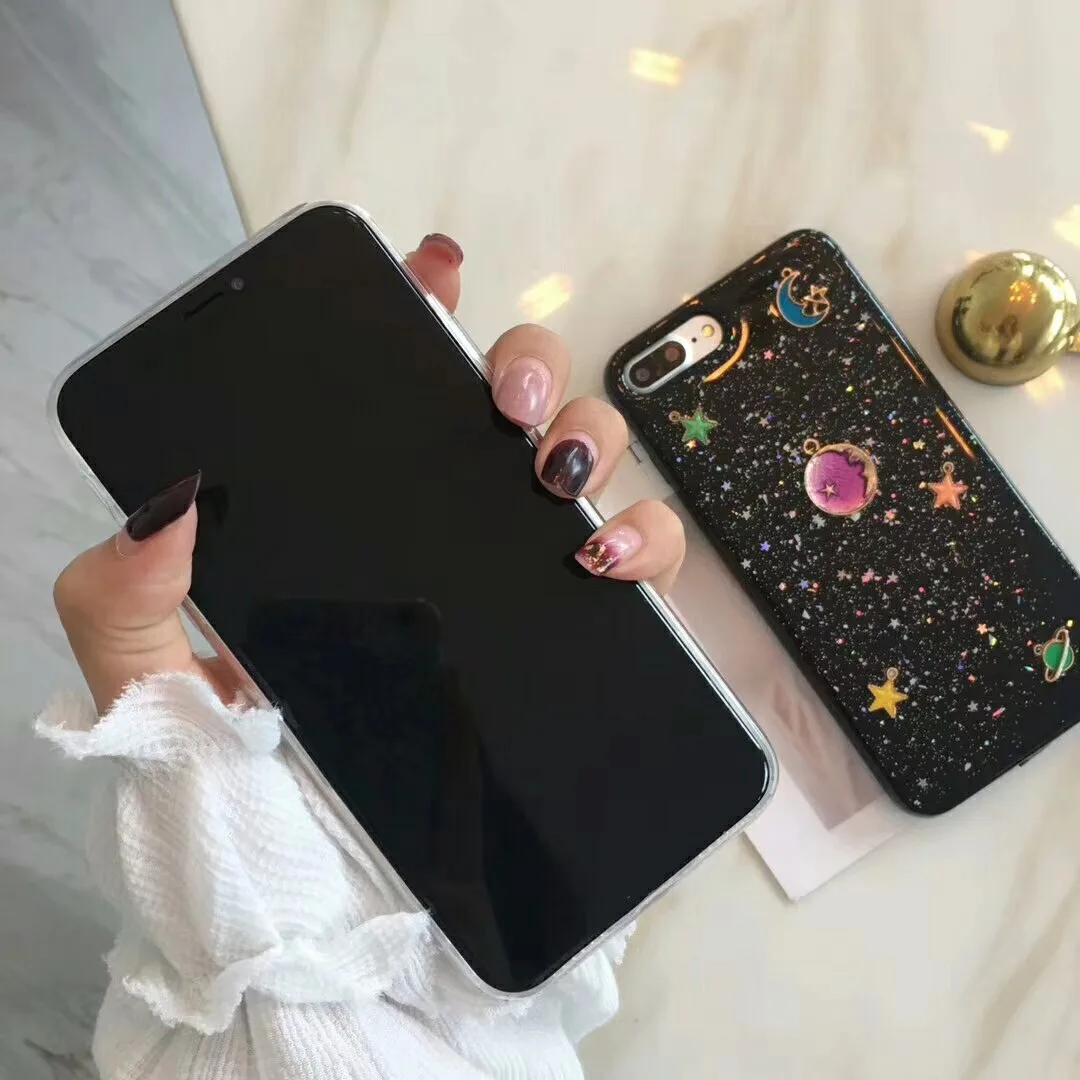 Блестящий блестящий чехол для телефона iphone XS MAX XR X 12 11 Pro Max 7 8Plus Модный 3D с